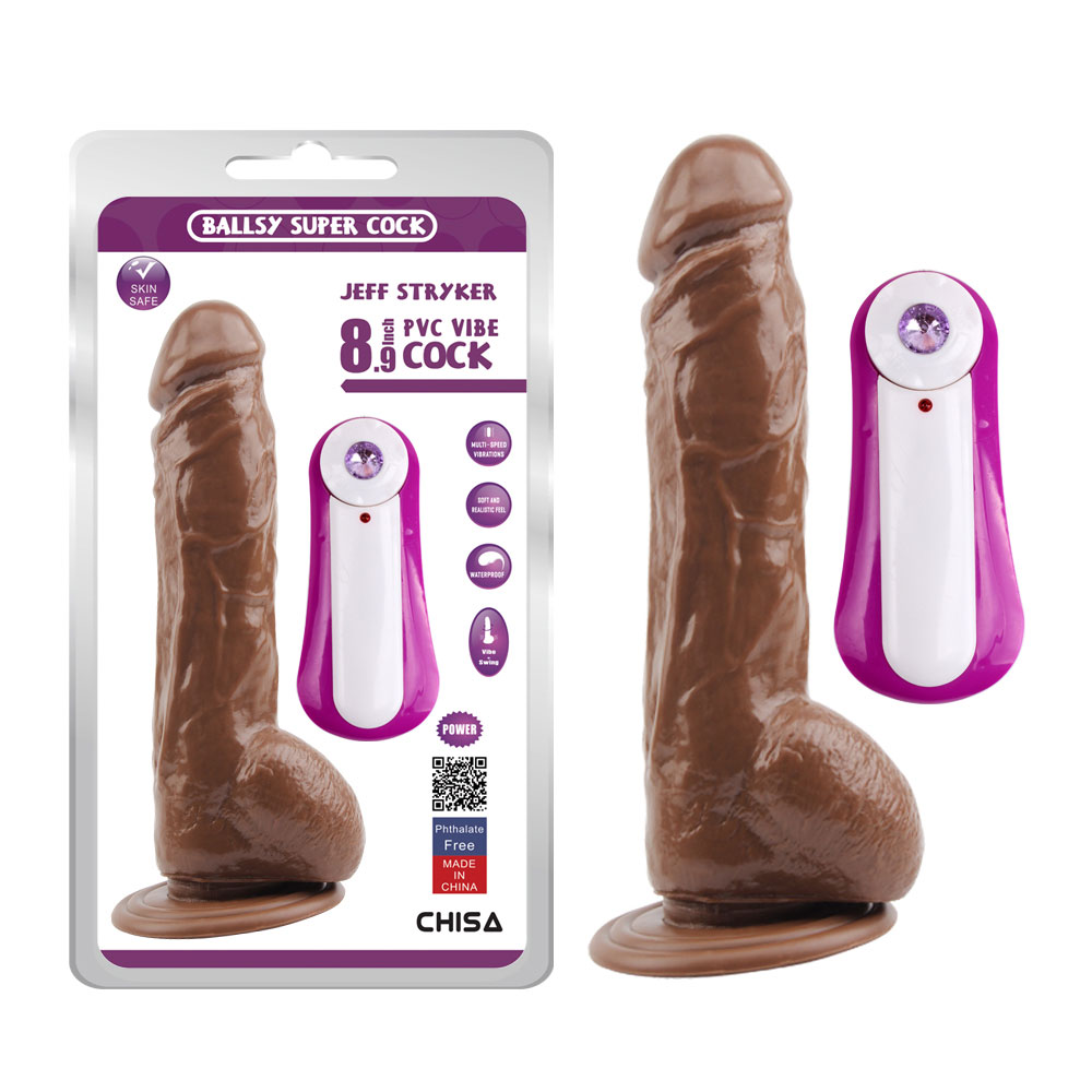 JEFF STRYKER 8.9 värisevä dildo-ruskea